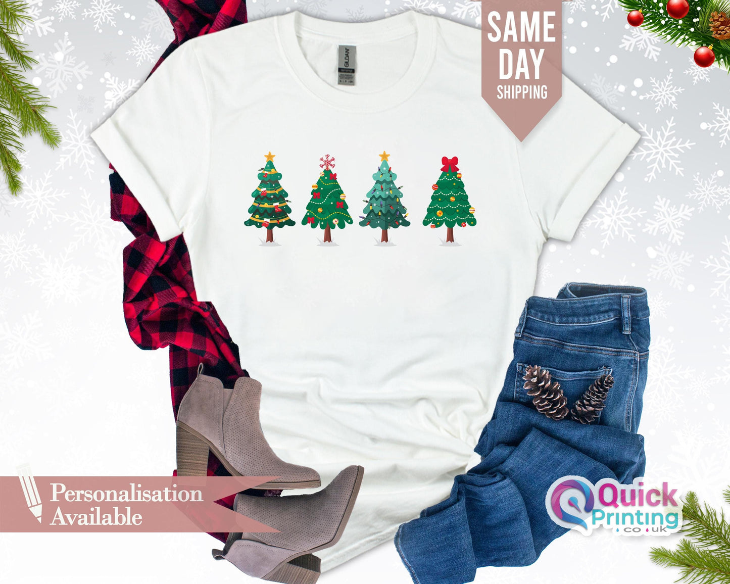 Green Christmas Tree T-Shirt: Holiday Winter Tee