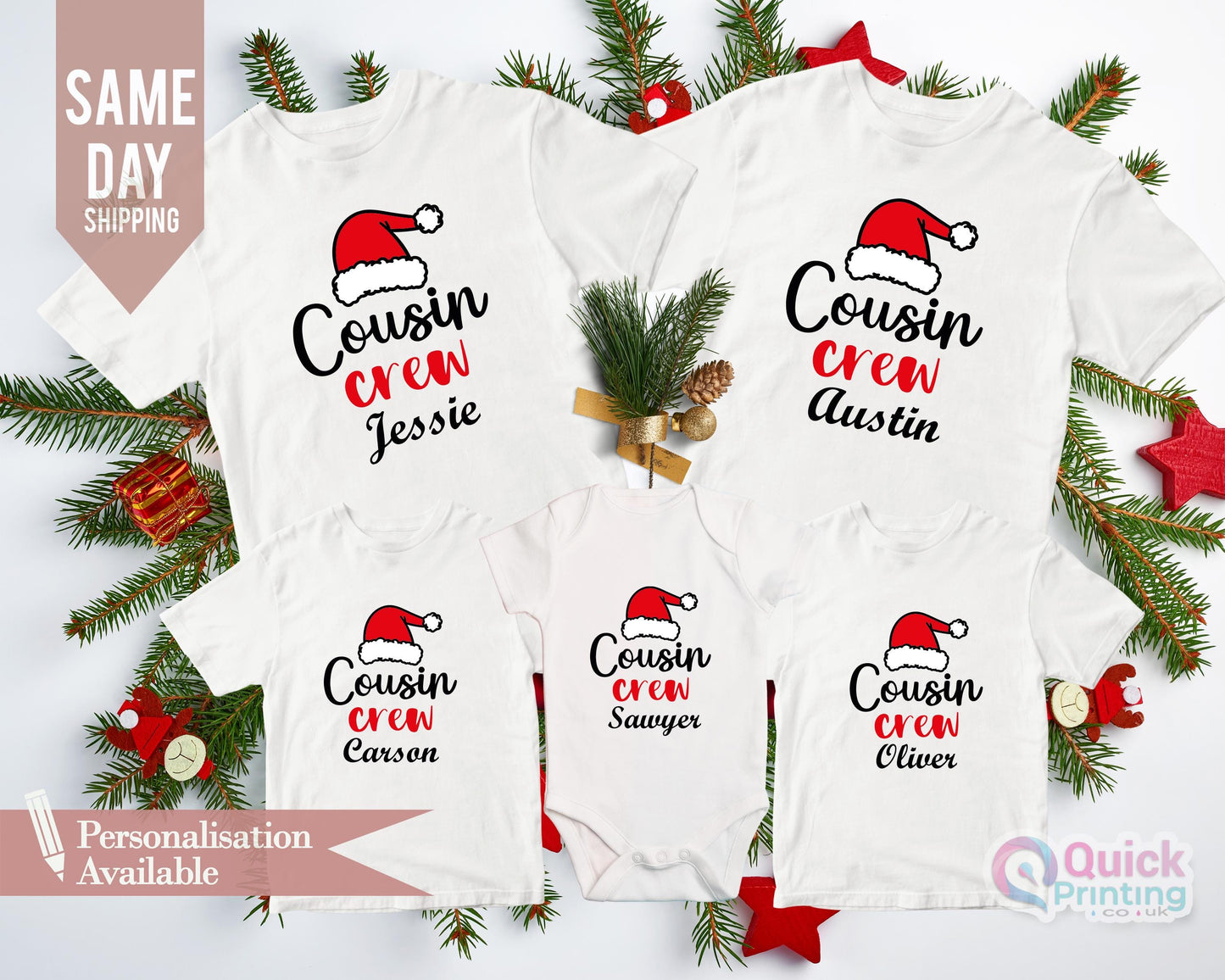 Personalized Cousin Crew Christmas Shirt: Matching Family Tees