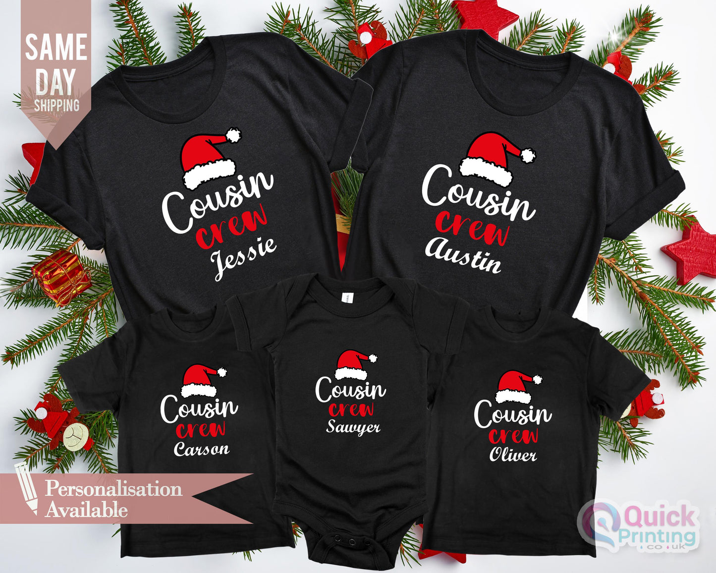 Personalized Cousin Crew Christmas Shirt: Matching Family Tees