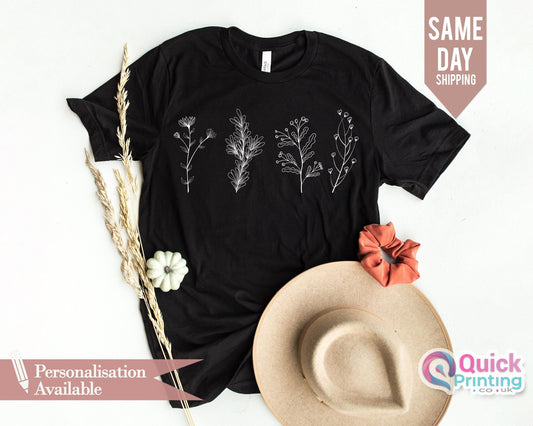 Vintage Wildflowers Shirt: Comfort Colors Floral Tee, Garden Gift