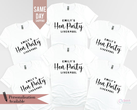 Personalized Hen Party T-Shirt: Bride To Be, Bachelorette
