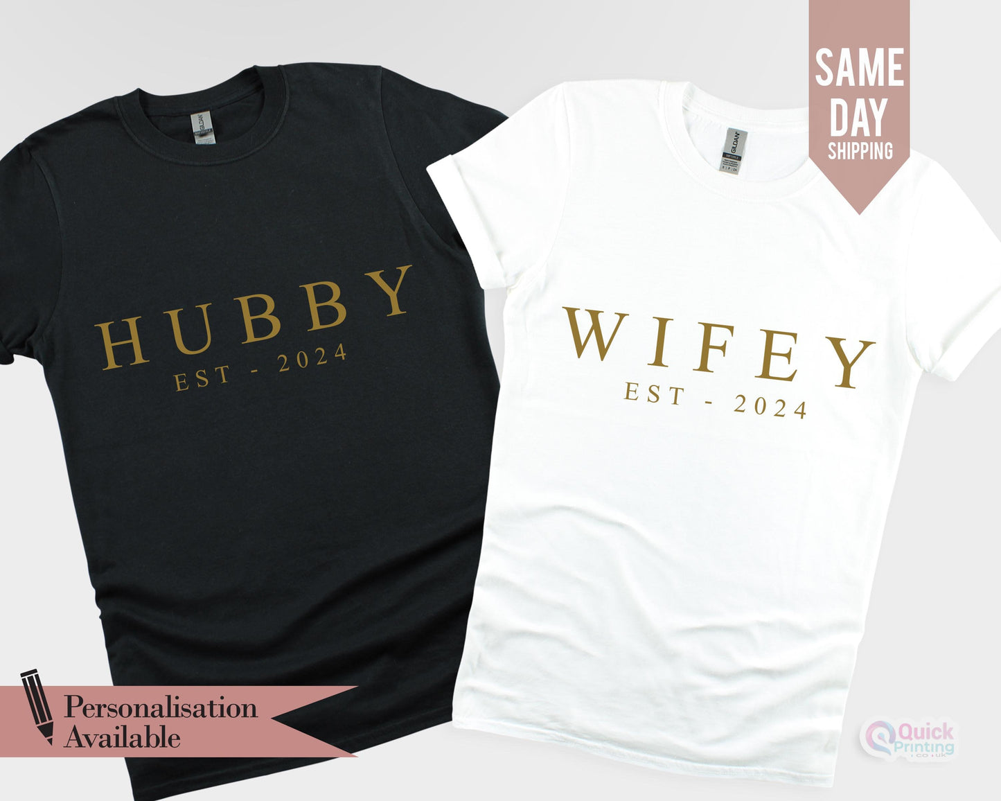 Personalized Couple T-Shirt: Custom Date Matching Tee - Engagement Gift