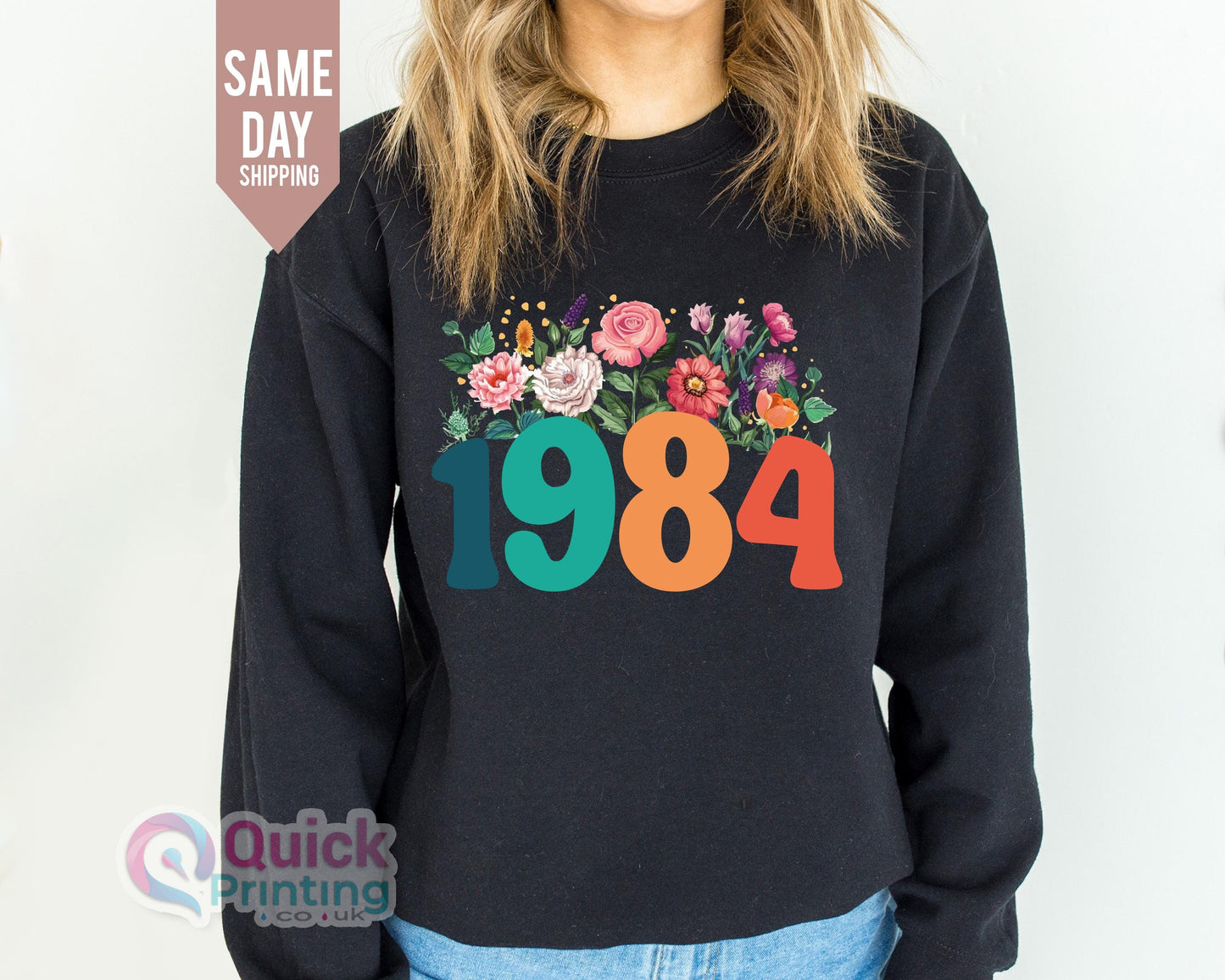 Wildflower 1984 Sweatshirt: 40th Birthday Gift
