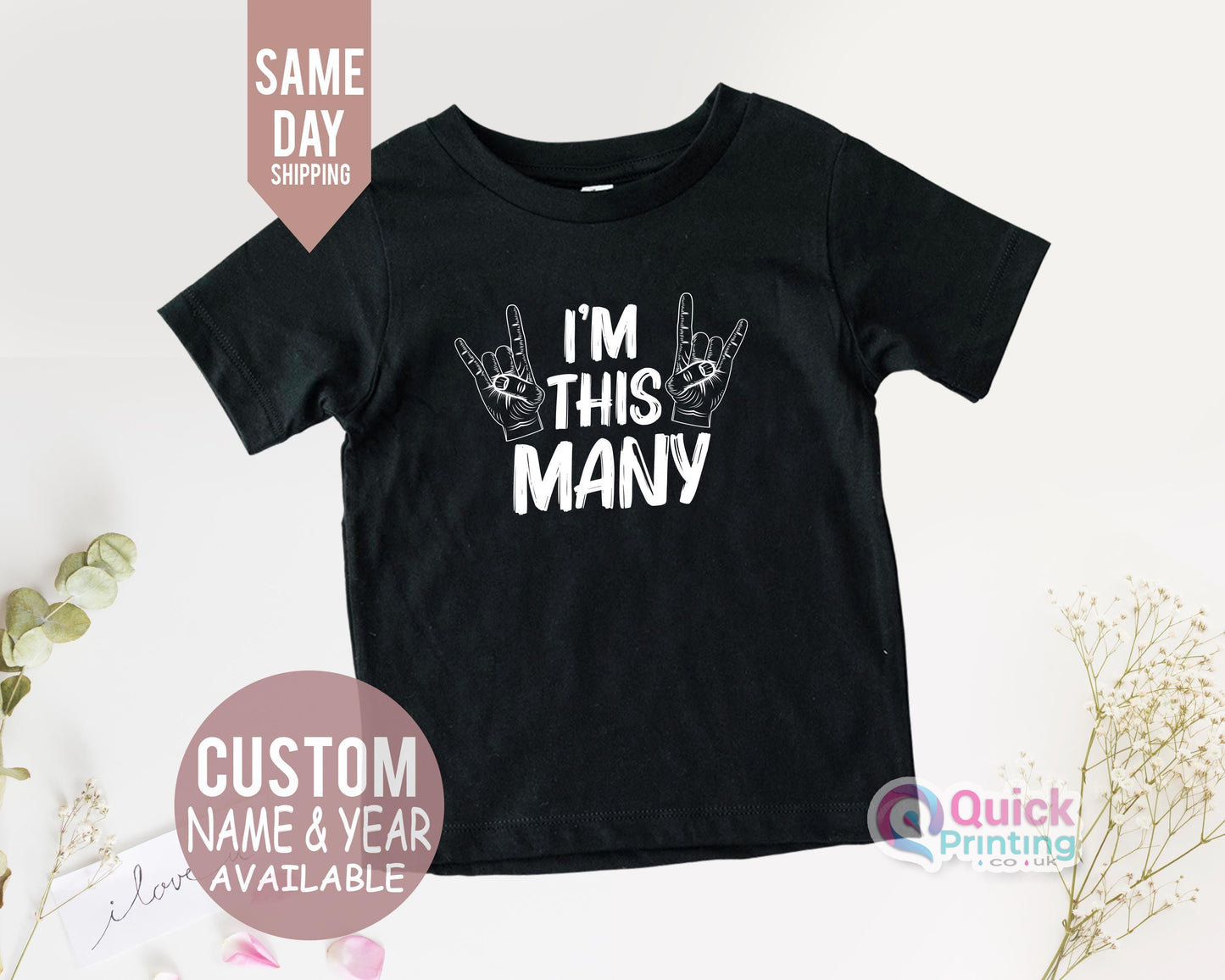 Custom 4th Birthday T-Shirt: "I'm This Many" Kids Tee
