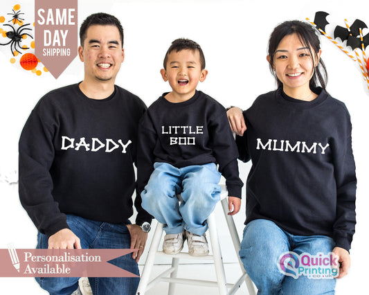 Matching Halloween Family Sweatshirt: Mom, Dad, Toddler Costume