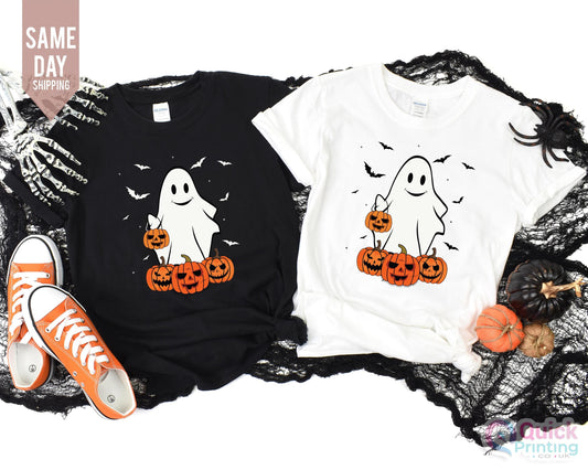 Ghost Halloween Shirt, Pumpkin Tshirt, Cute Halloween Ghost Shirt, Womens Halloween Shirt, Halloween Costume, Halloween Party Shirt, Kids T