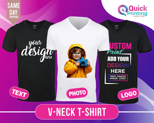 V NECK Custom Printed Uniesx T Shirts Personalised Shirt Custom tshirt Your Text Logo Design Custom Shirt for Men Women birthday shirts top