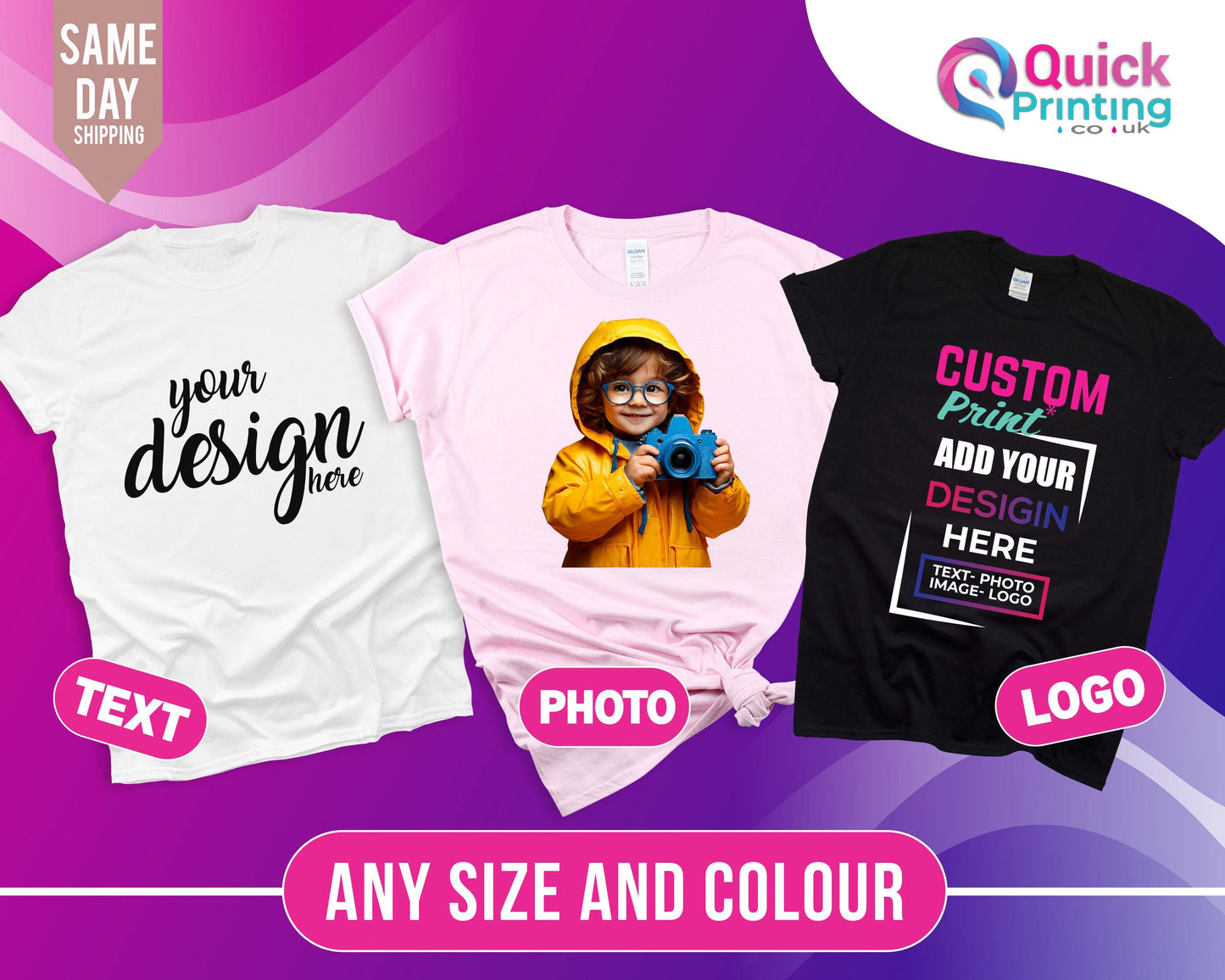 Personalized Gildan T-Shirt: Custom Text & Image, Birthday Gift