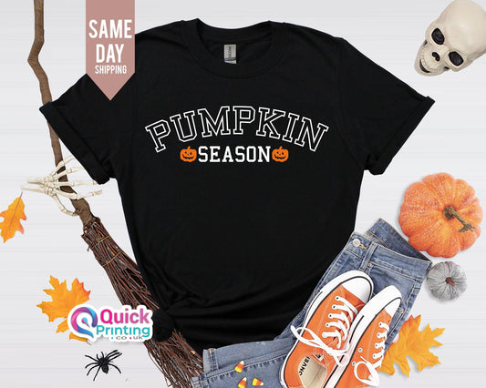 Pumpkin Season Tshirt, Halloween Gift Tee, Womens Halloween Tee, Spooky Season Shirt, Ghost Halloween Tee, Happy Face Shirt, Trick Or Treat
