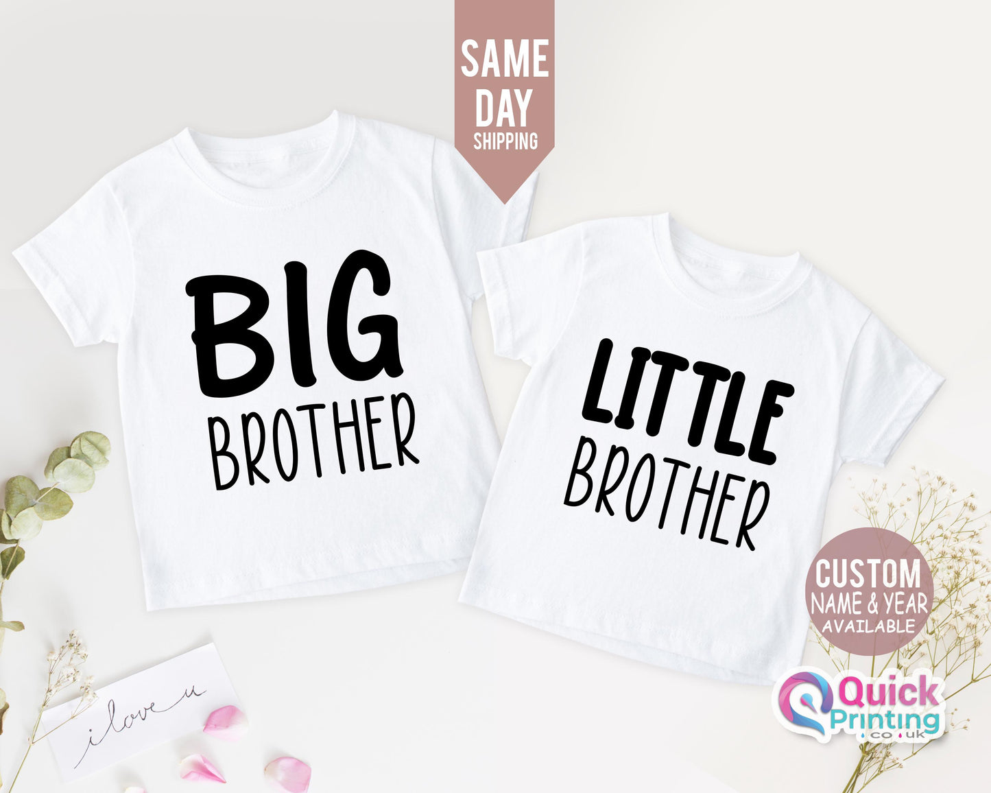 big brother little brother shirt, Little Brother Personalised Cotton T-Shirt, Big brother Top, Big Brother Gift, Pregnancy Announcement Tee