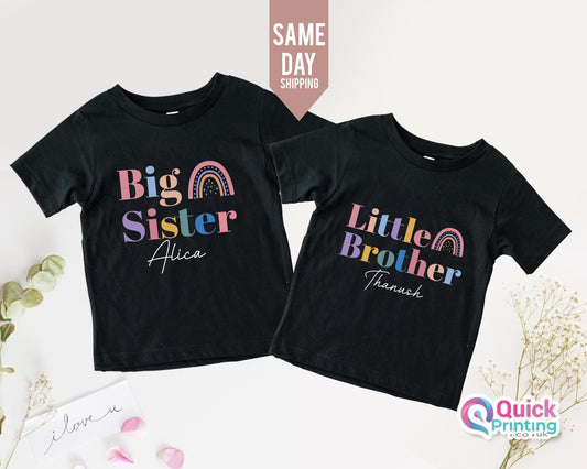 Big Sister T-shirt, Rainbow Shirt,  Little Brother Top, Kids Tshirt,  Big Sister Pregnancy announcement, Im going To Be A Big Sister