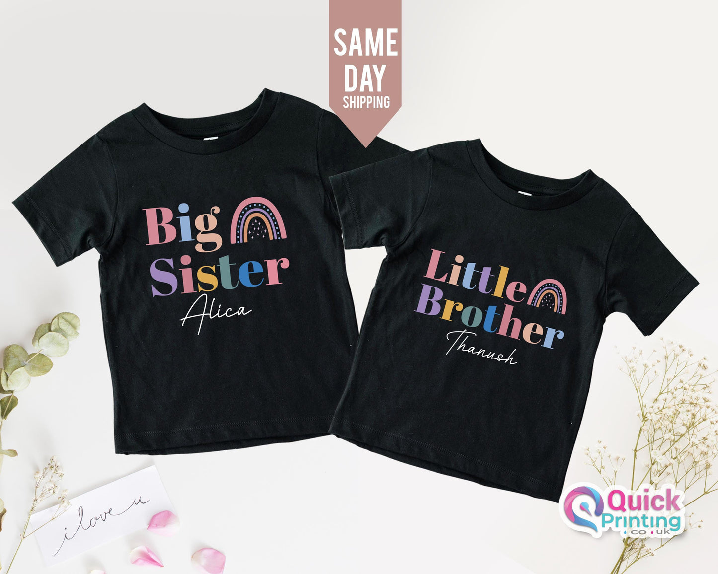Big Sister Rainbow T-shirt: Pregnancy Announcement Shirt