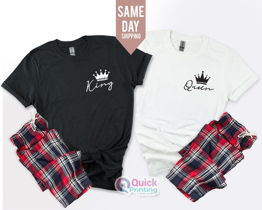 King Queen Matching Shirts: Anniversary Couple T-Shirts