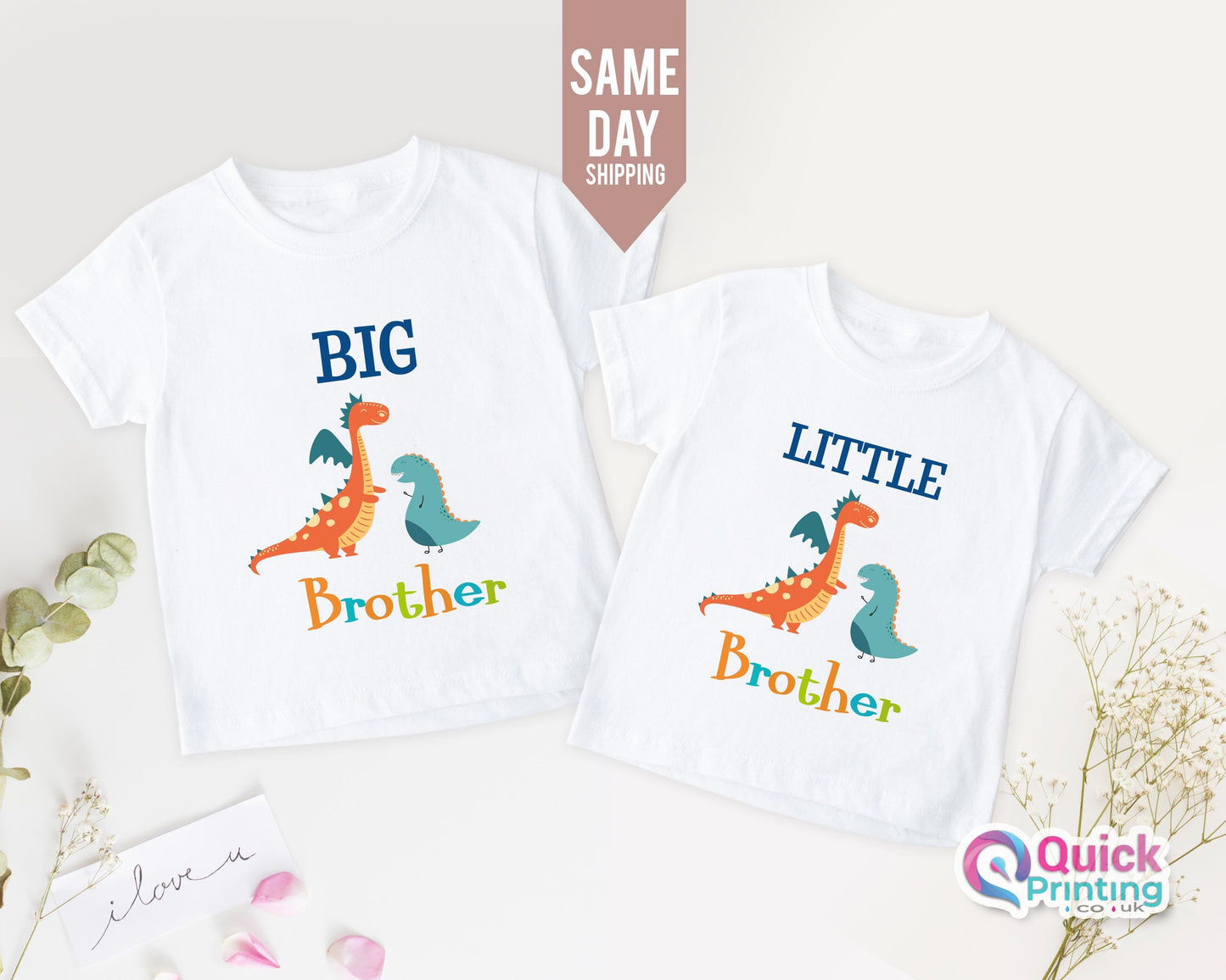 Custom Text Tshirt, Big and Little Brother T-Shirts and Bodysuits, Big Brother Tee, Baby Grow New Brother New Brother Gift, Sibling Shirt