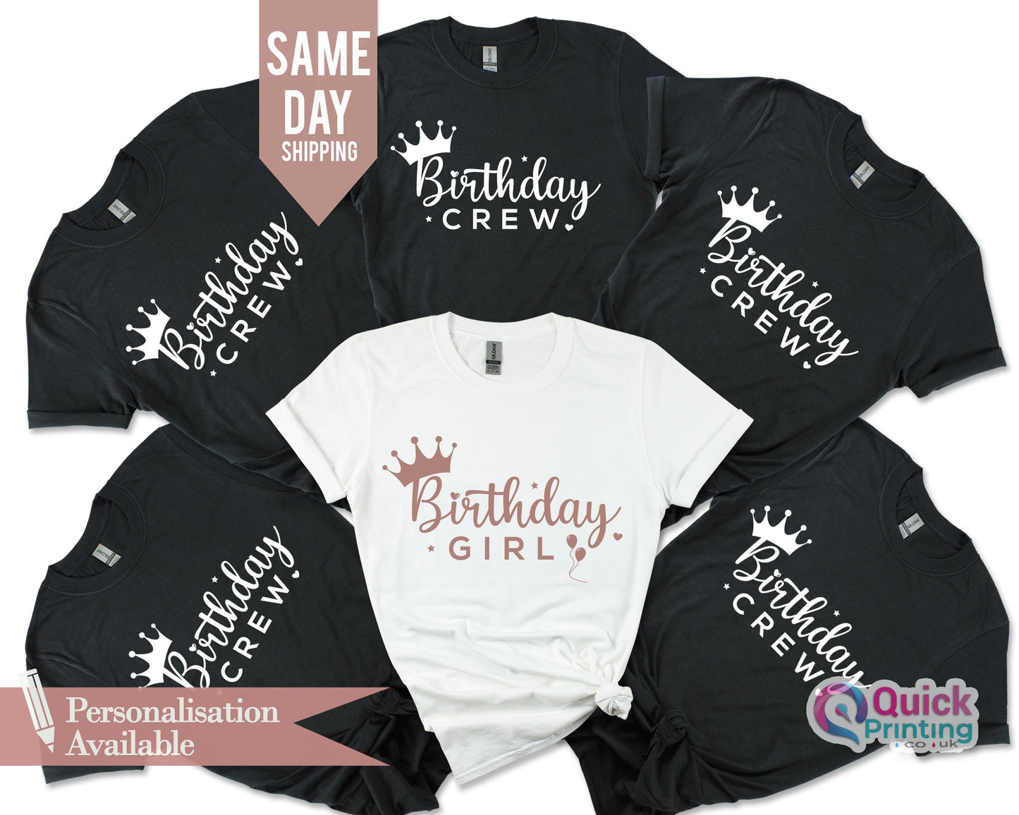 Personalized Birthday Crew T-Shirt: Matching Party Group Tee