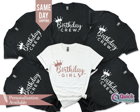 Personalized Birthday Crew T-Shirt: Matching Party Group Tee