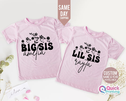 Custom Big Sister Little Sister T-Shirts: Floral Matching Tees