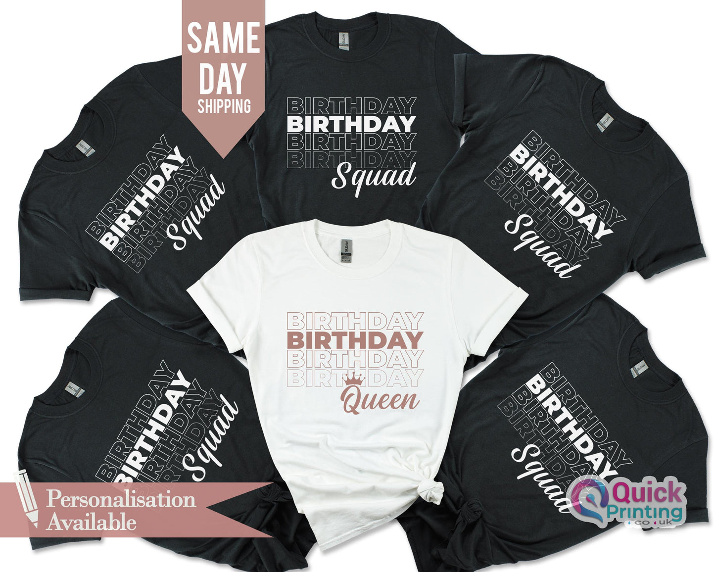 Custom Birthday Squad T-Shirt: 40th Birthday Queen Shirt