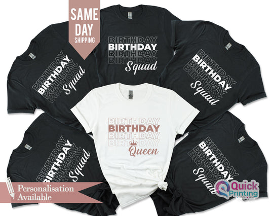 Custom Birthday Squad T-Shirt: 40th Birthday Queen Shirt