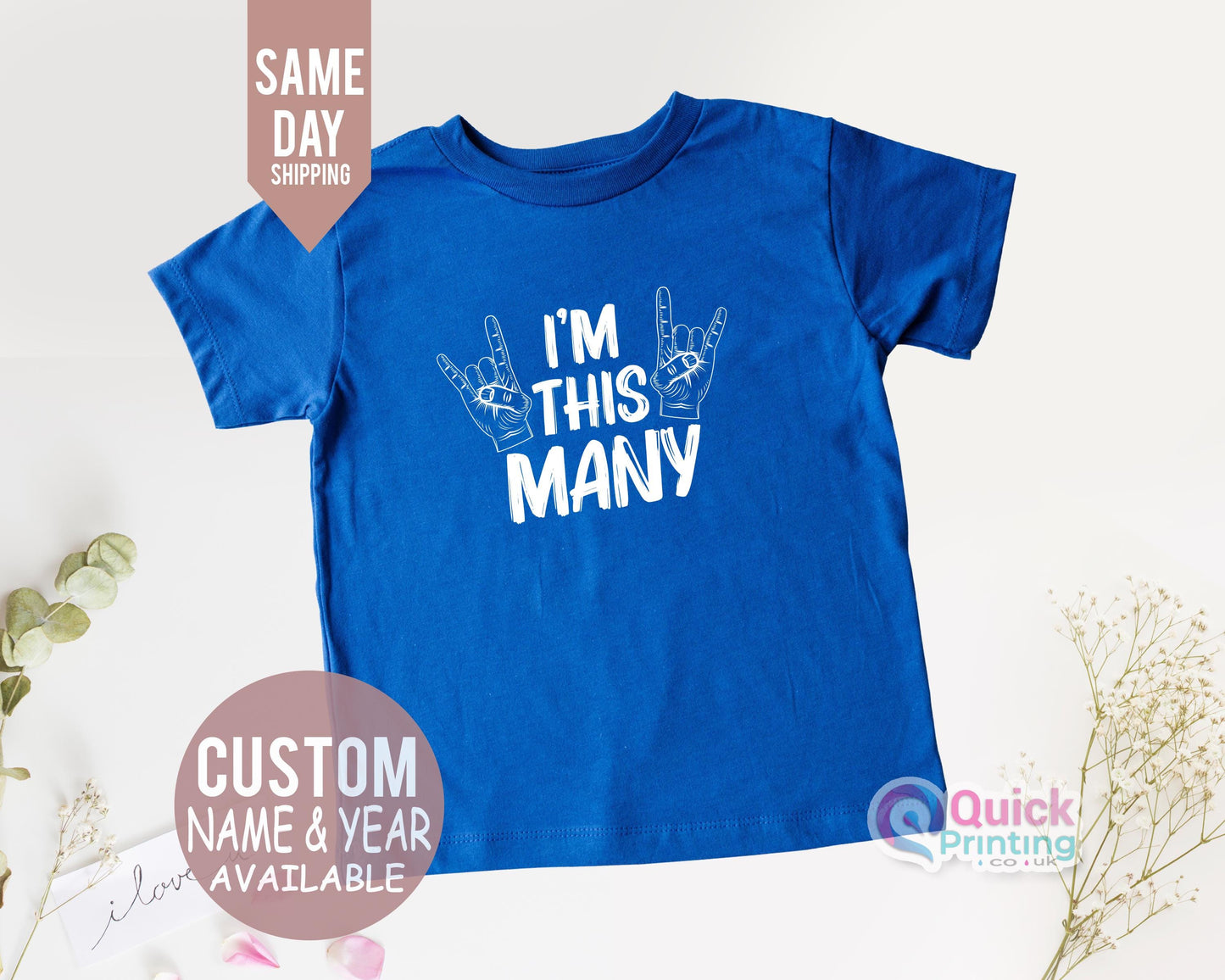 Custom 4th Birthday T-Shirt: "I'm This Many" Kids Tee