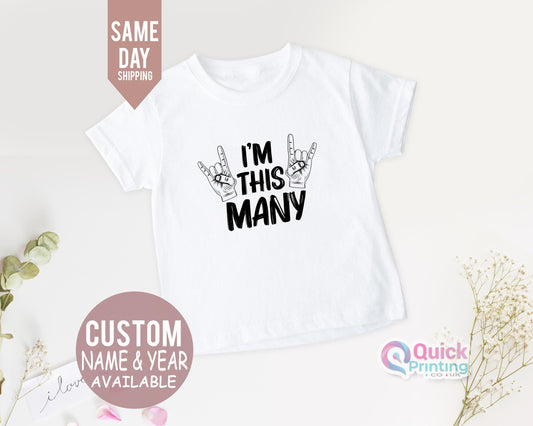 Custom 4th Birthday T-Shirt: "I'm This Many" Kids Tee