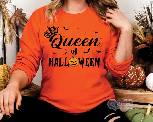 Queen of Halloween Sweatshirt: Unisex Cotton-Blend Jumper