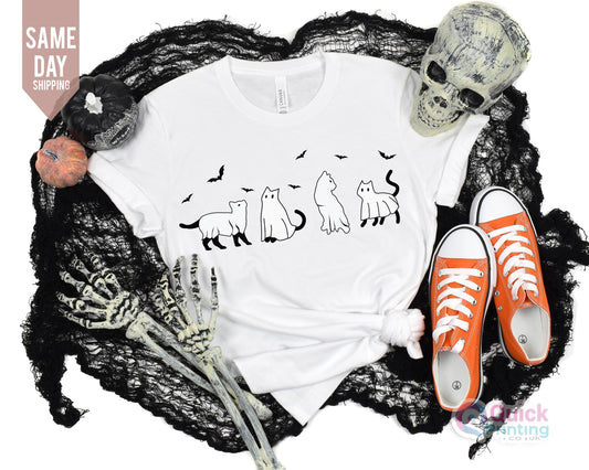 Ghost Cat Tshirt, Cute Cat Halloween Shirt, Funny Halloween Shirt, Halloween Ghost Cat Tshirt, Halloween Tee, Halloween Cute Ghost Shirt