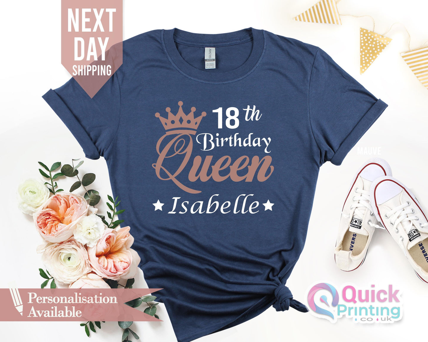 Personalised Name 18th Birthday Tshirt, Birthday Party TShirts for Ladies Girls, 18th Birthday Gift for Her, Daughter birthday Party shirts