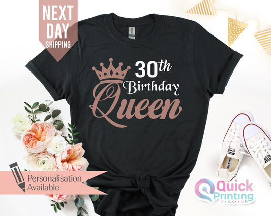 1995 Birthday Queen Tshirt UK, Ladies 30th Birthday Shirt, 30th Birthday Gifts for Women, Custom Birthday Gifts for her, Happy birthday top