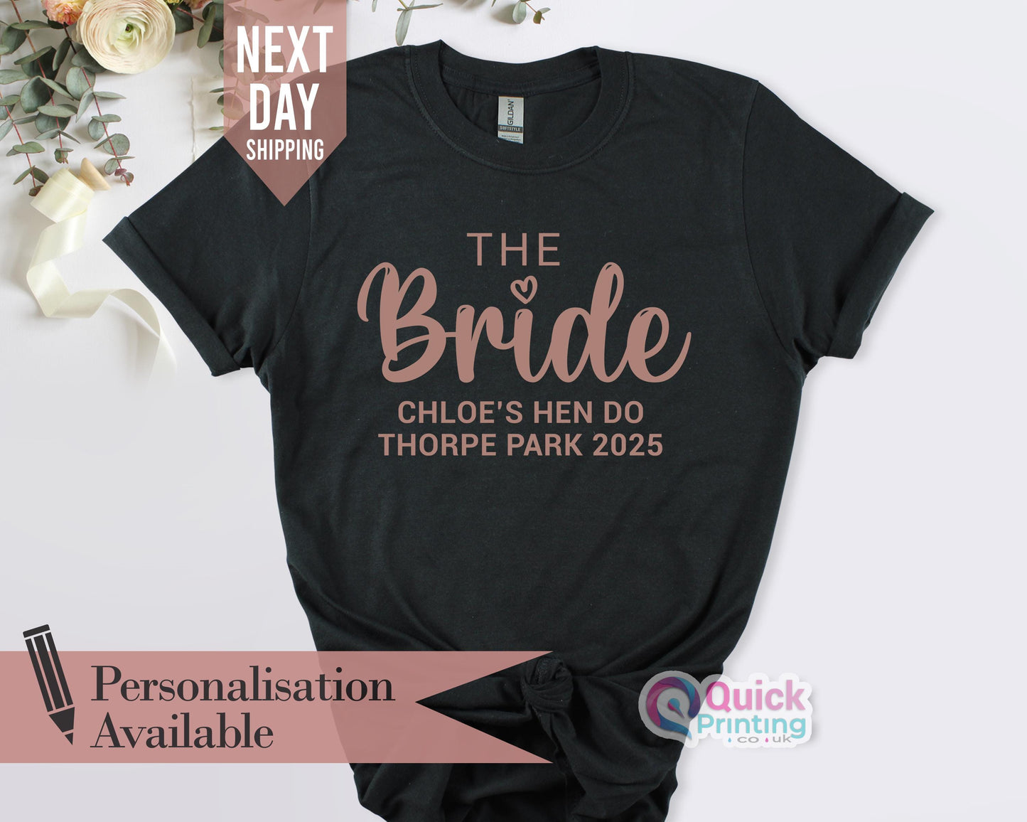 Personalized Hen Party T-Shirts: Bride & Bridal Party Shirts