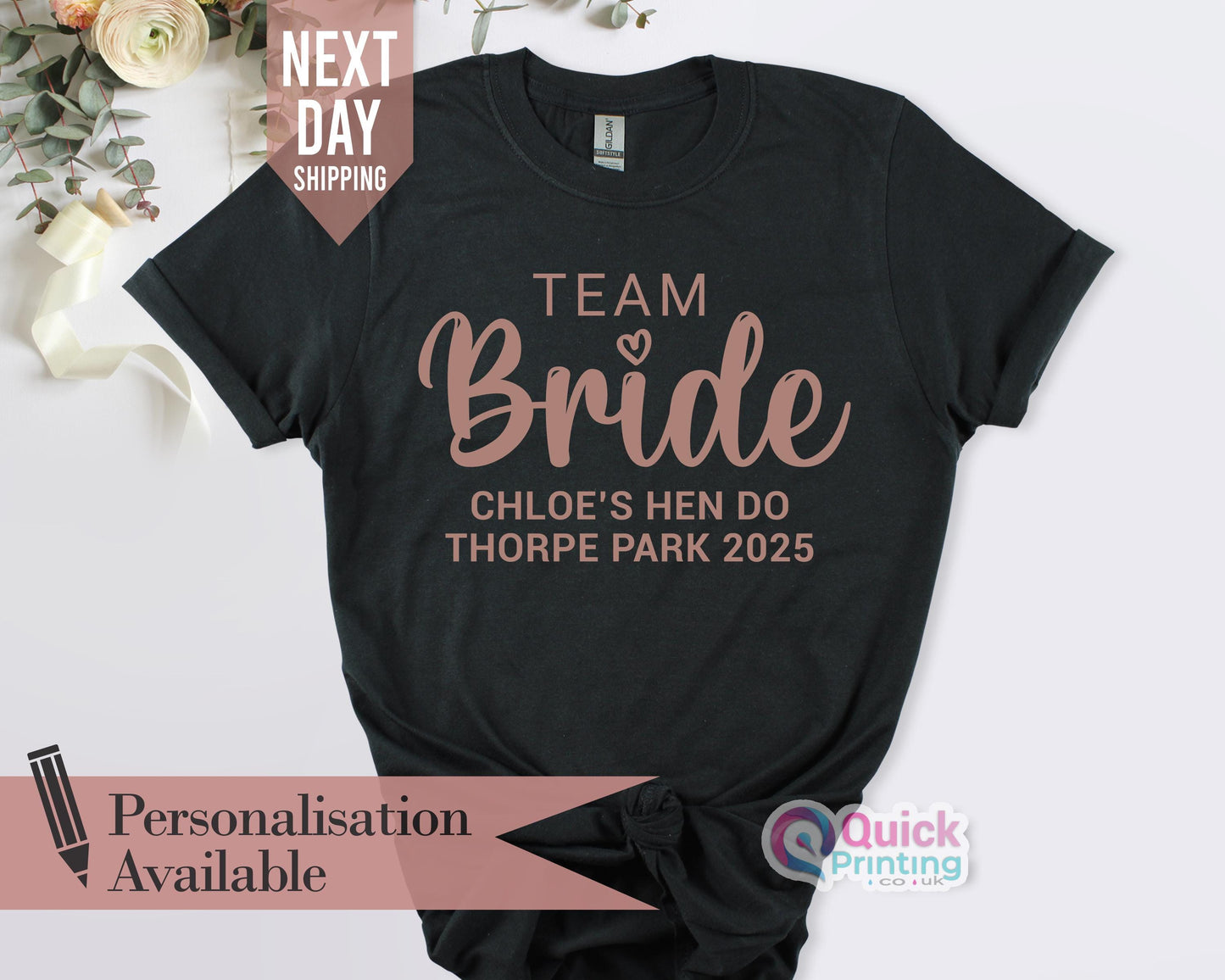 Personalized Hen Party T-Shirts: Bride & Bridal Party Shirts