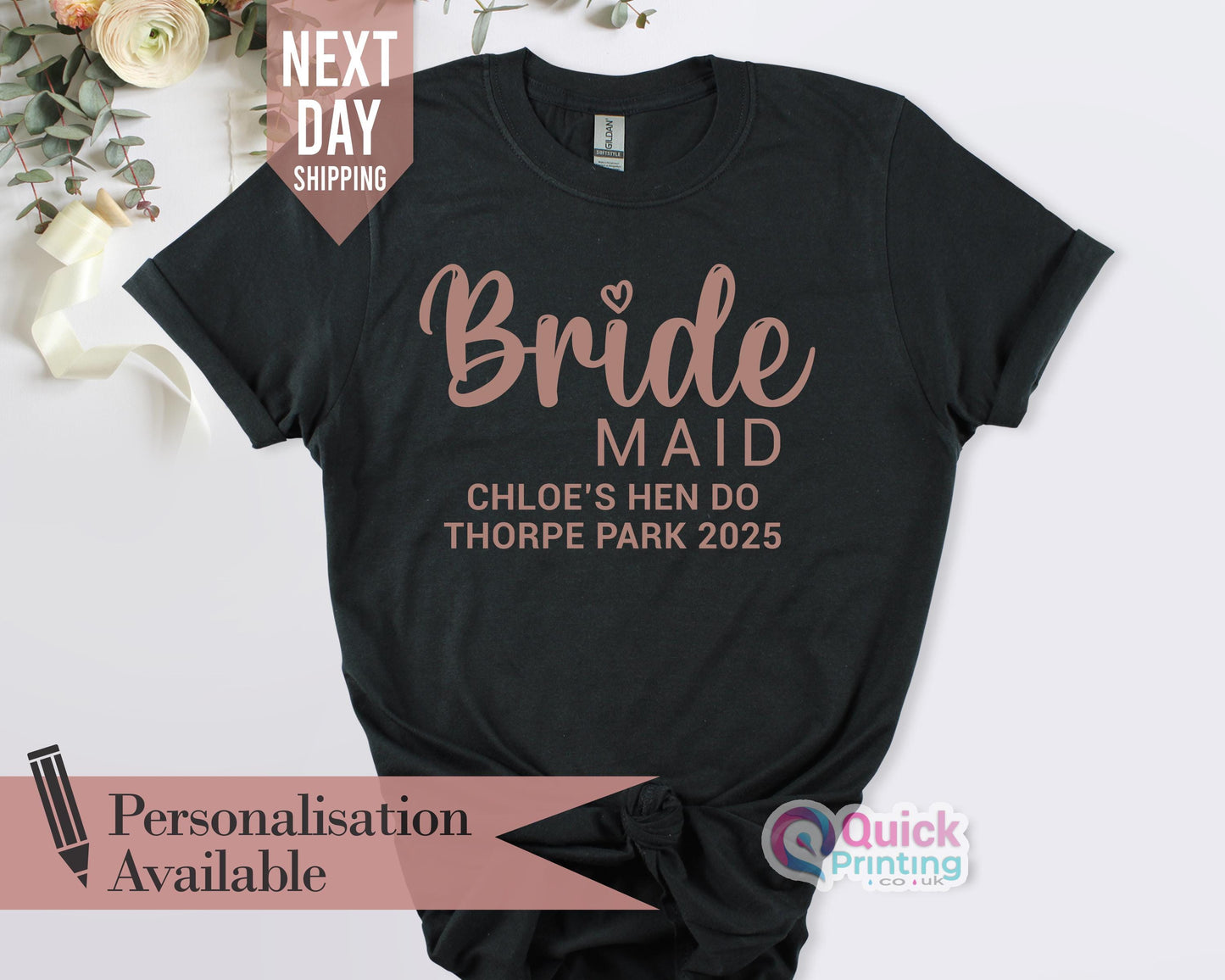 Personalized Hen Party T-Shirts: Bride & Bridal Party Shirts