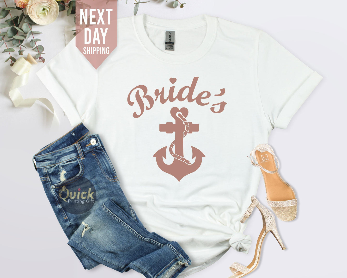 Nautical Bride's Crew T-Shirt: Bachelorette Party Hen Do Tops