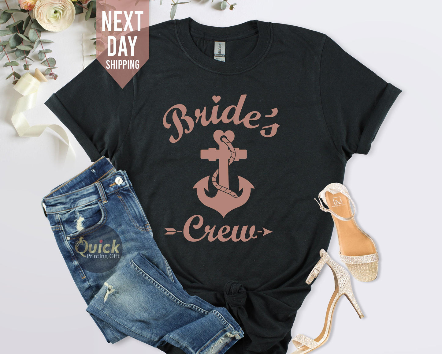Nautical Bride's Crew T-Shirt: Bachelorette Party Hen Do Tops