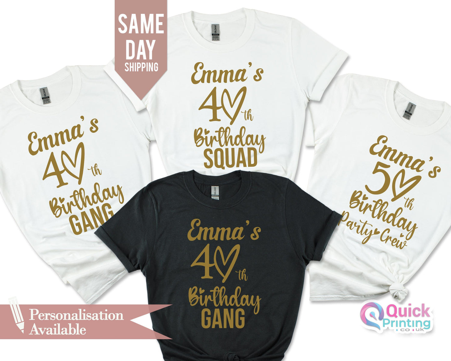 40th Birthday Squad Shirt: Custom Group Party Tee