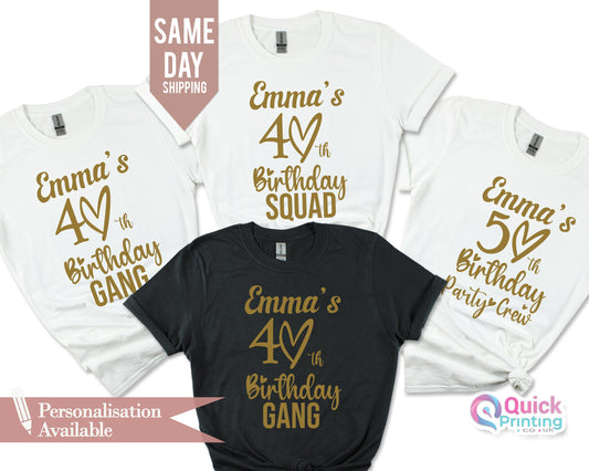 40th Birthday Squad Shirt: Custom Group Party Tee