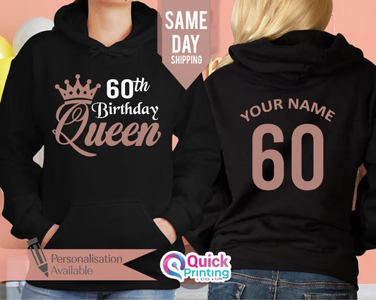 Custom Name 60th Birthday Hoodies, 60th Birthday Gifts for Women, Personalised Birthday Hoodies, Christmas Gifts for Grandma