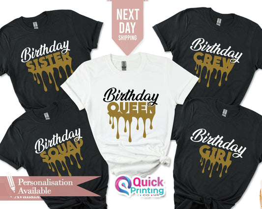 Birthday Queen T-Shirt: Matching Party Squad Shirts