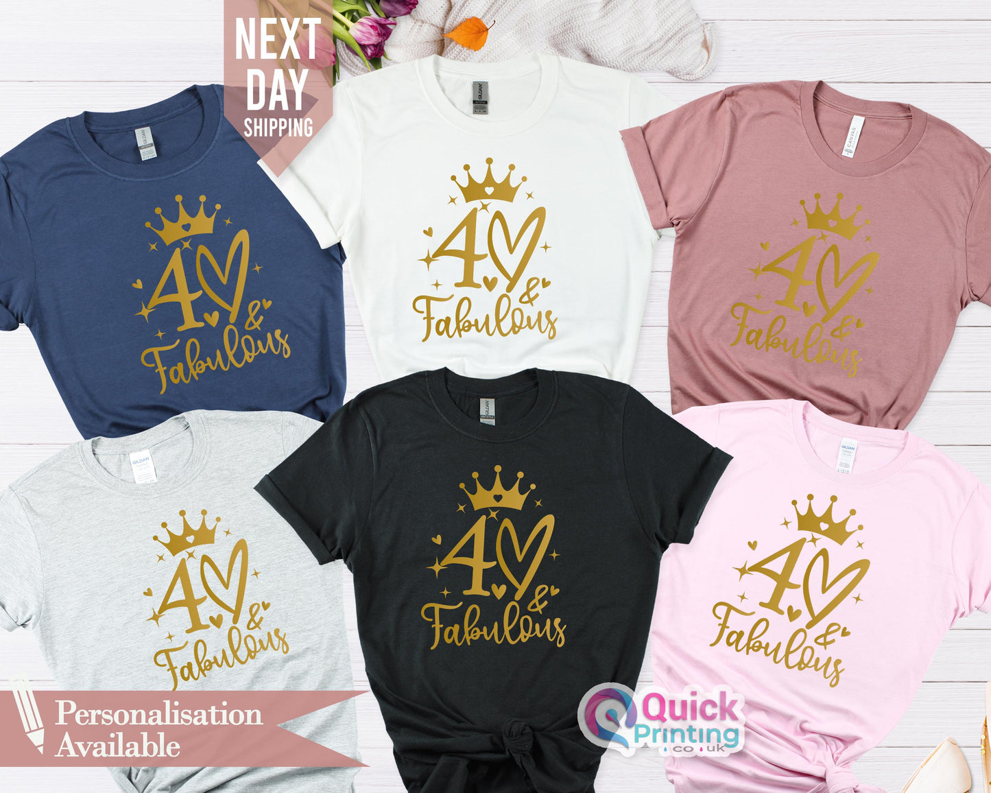 Custom 40th Birthday Queen T-Shirt: Vintage Birthday Squad Shirt