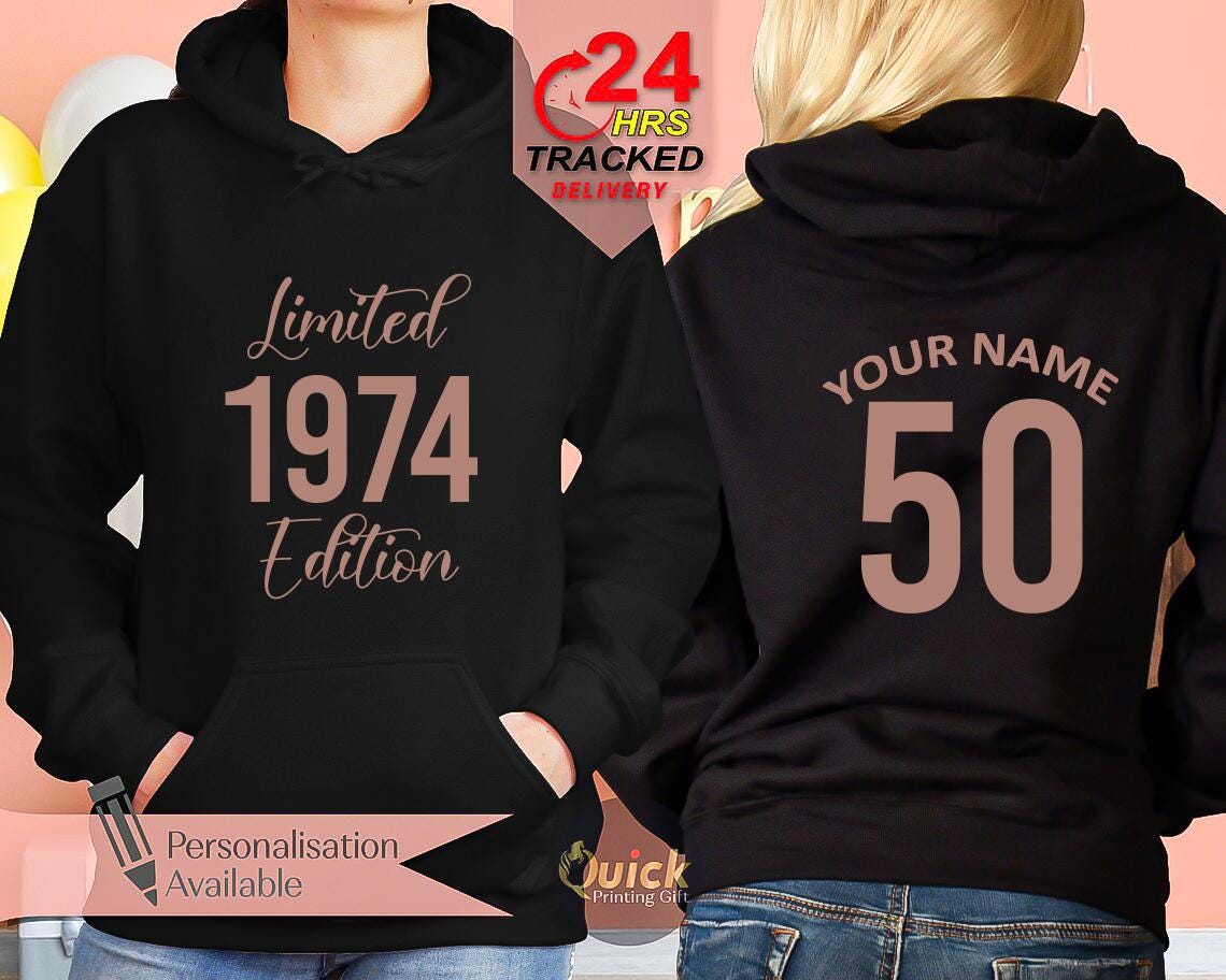 Personalized Birthday Hoodie: Custom Name & Age, Rose Gold Print