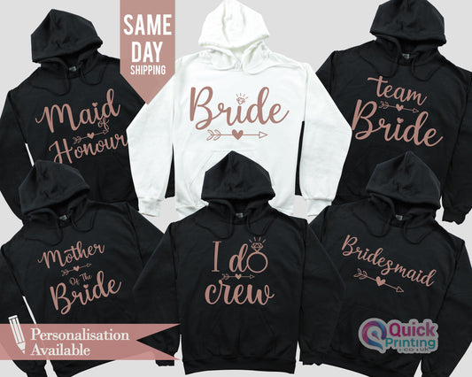 Bride Hoodie: Personalized Bachelorette Party, Bridal Party Hoodies