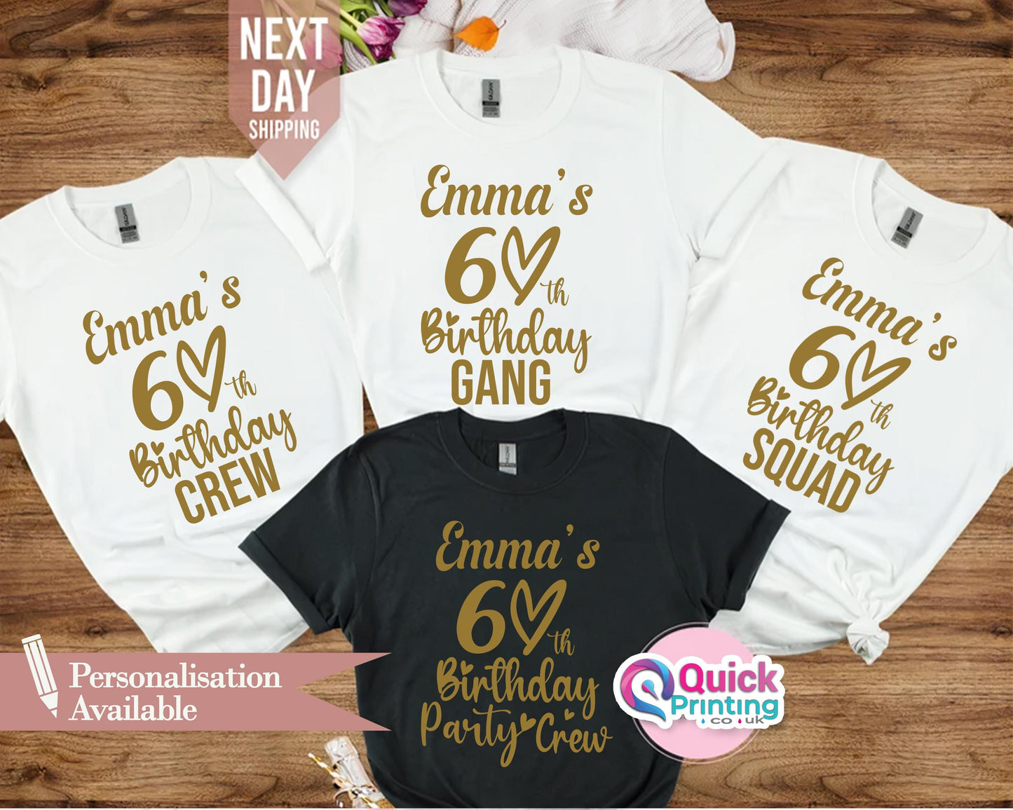60th Birthday Squad T-Shirt: Custom Name & Age, Milestone Tee