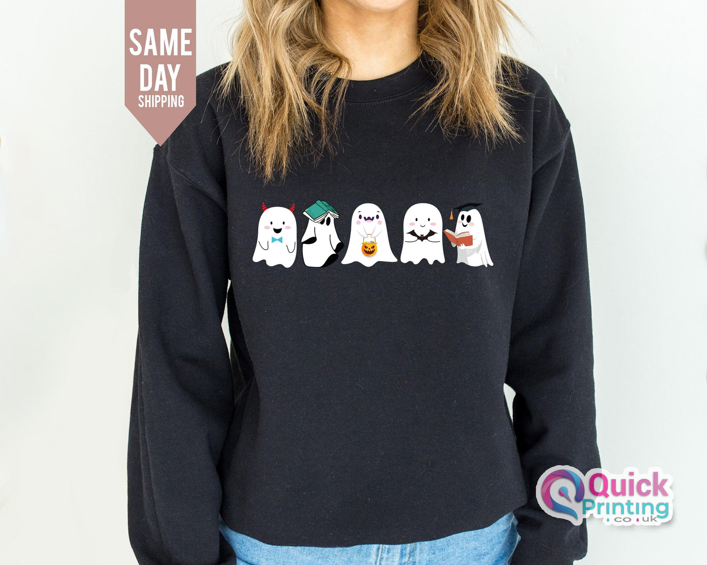 Cute Ghost Sweatshirt, Halloween Ghost Sweatshirt, Halloween Cute Ghost Shirt, Halloween Sweatshirts For Women, Ghost Shirt Women Boo Tee