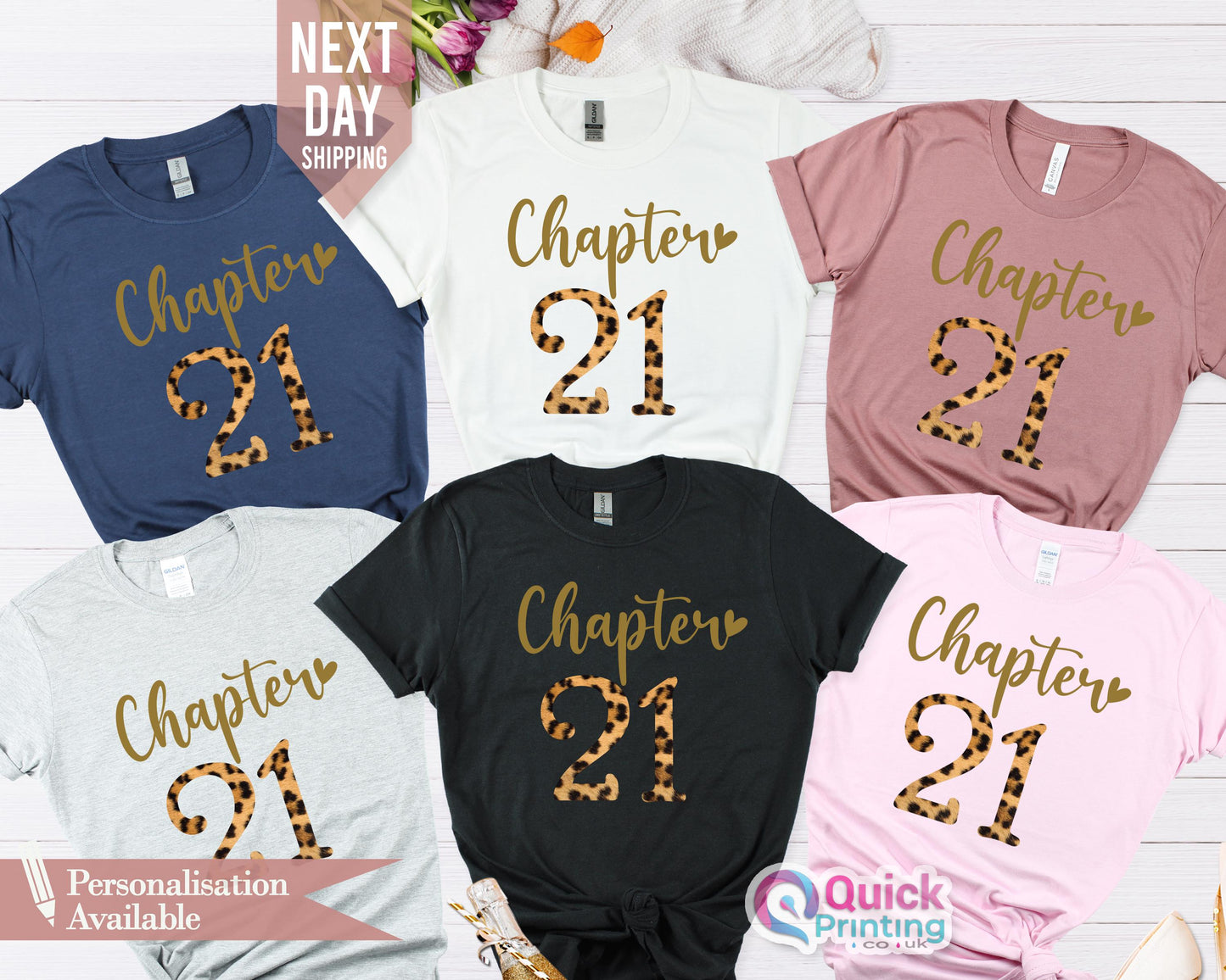 21st Birthday Squad Shirt: Leopard Print, Group T-Shirts
