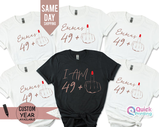 Funny 50th Birthday T-shirt: I Am 49+ Middle Finger Tee