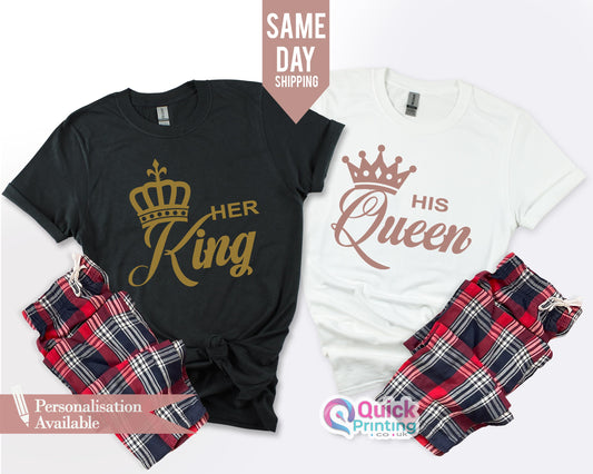 King and Queen Tartan Pyjama Set: Matching Couple PJs