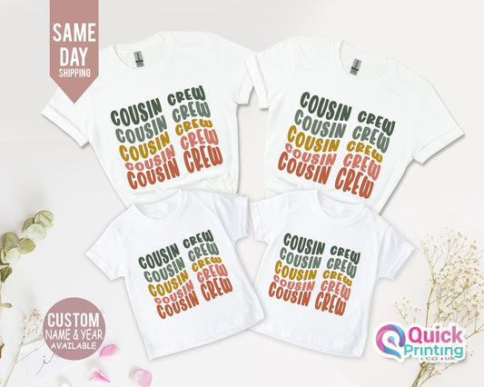 Cousin Crew T-Shirt: Matching Family Outfits, Personalized Name