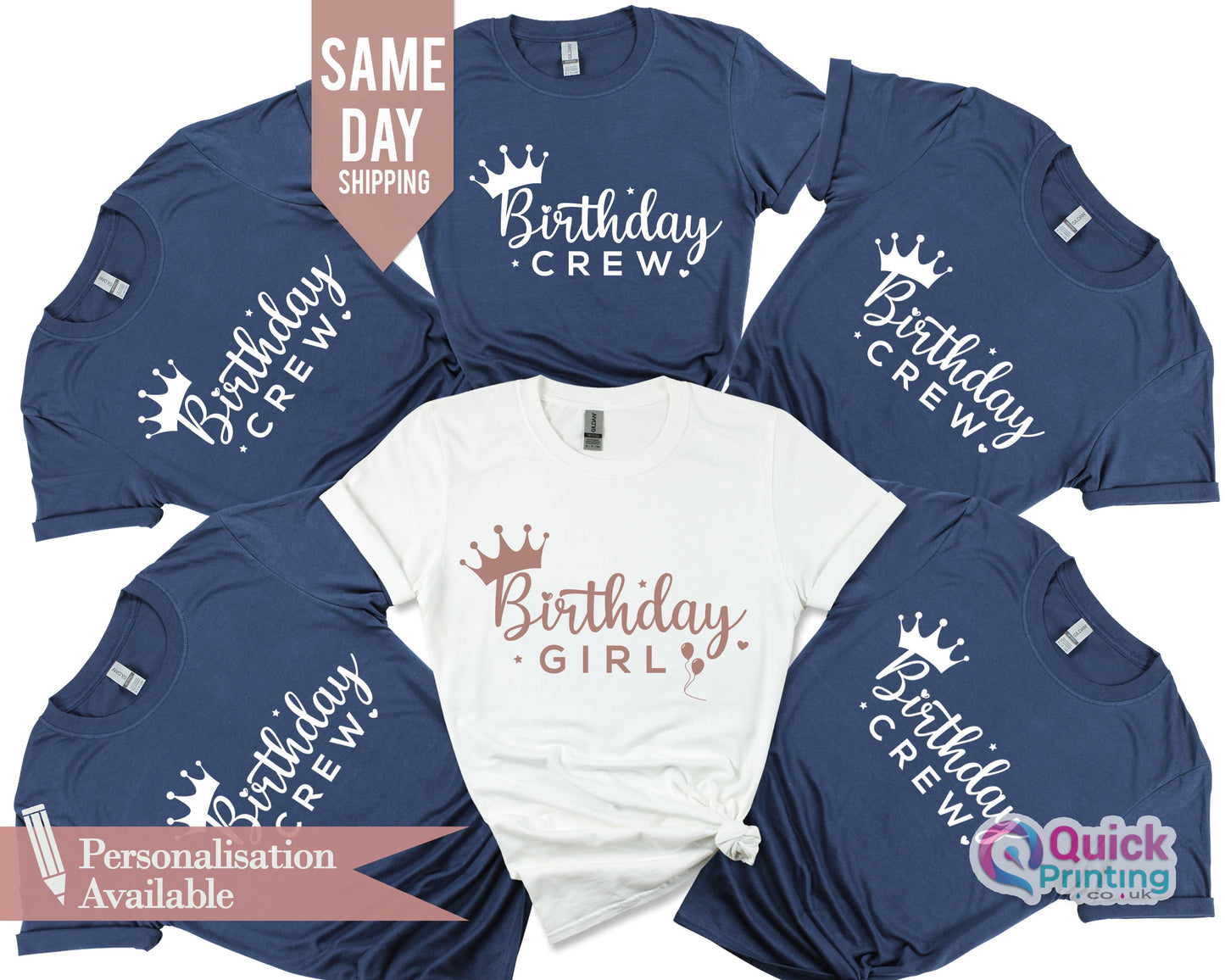 Personalized Birthday Crew T-Shirt: Matching Party Group Tee