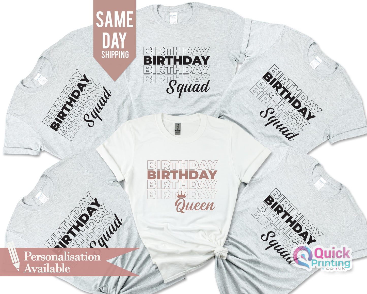 Custom Birthday Squad T-Shirt: 40th Birthday Queen Shirt