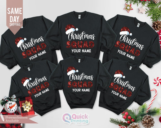 Matching Family Christmas Squad Sweatshirt, Custom Christmas Tee, Family Christmas Squad Jumper for Women Men, Christmas Squad Sweater 2024